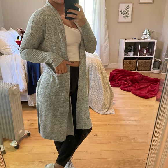 BANANA REPUBLIC | Grey Long Tie Cardigan - Picture 2 of 11